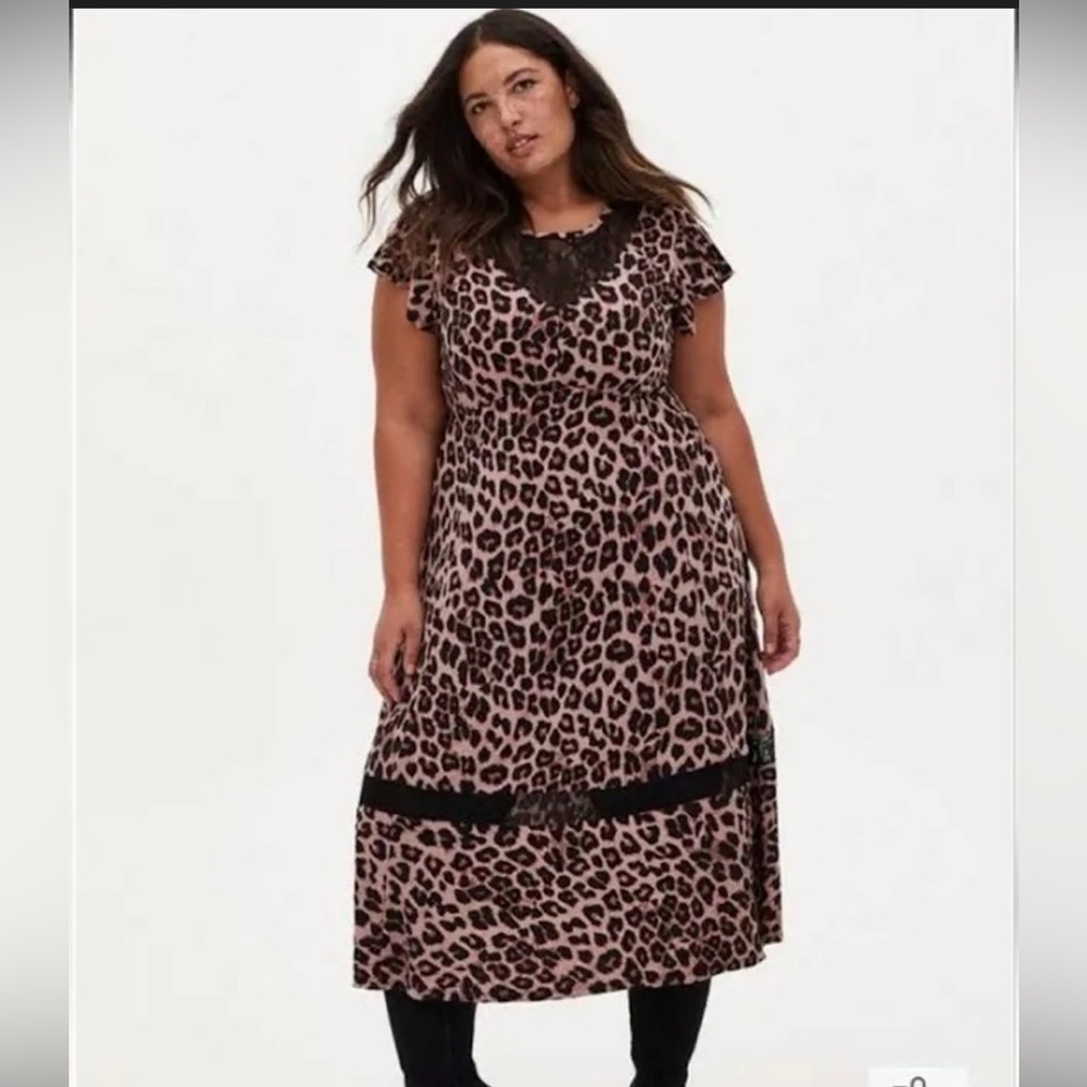 Torrid Black and Brown Leopard Maxi Dress